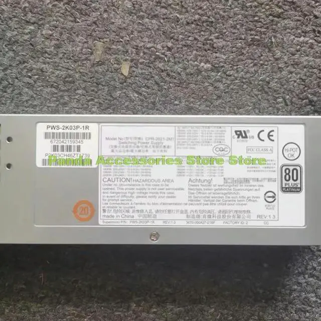 Alt view image 2 of 3 - PWS-2K03P-1R CPR-2021-2M1 2000W Server Power Supply For 4028GR Before Shipment Test