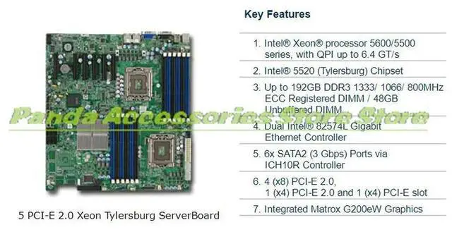 Main image of X8DTE For 1366-pin X58 Dual-way Server Motherboard 5520 Chipset Supports ® Xeon® processor 5600/5500 Series