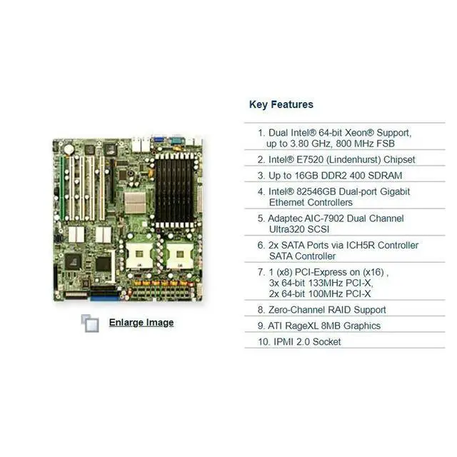 Alt view image 3 of 3 - X6DH8-XG2 Server Motherboard Dual-way CPU Workstation Game Power Leveling Host Dual 604-pin FC-mPGA4 Sockets X6DH8