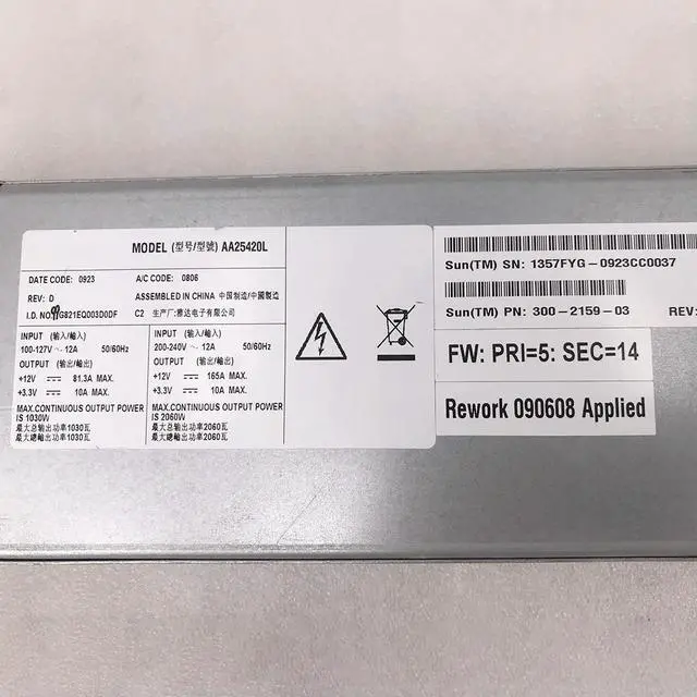 Main image of Stable Performance For EMERSON Server Power Supply 300-2159-03 12V 165A 2000W AA25420L