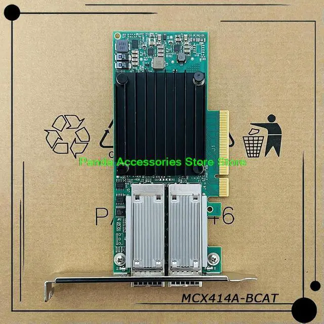 Alt view image 3 of 3 - CX414A PCI-Ex8 Dual Port 10 Gigabit Fiber Optic Network Card InfiniBand NIC MCX414A-BCAT