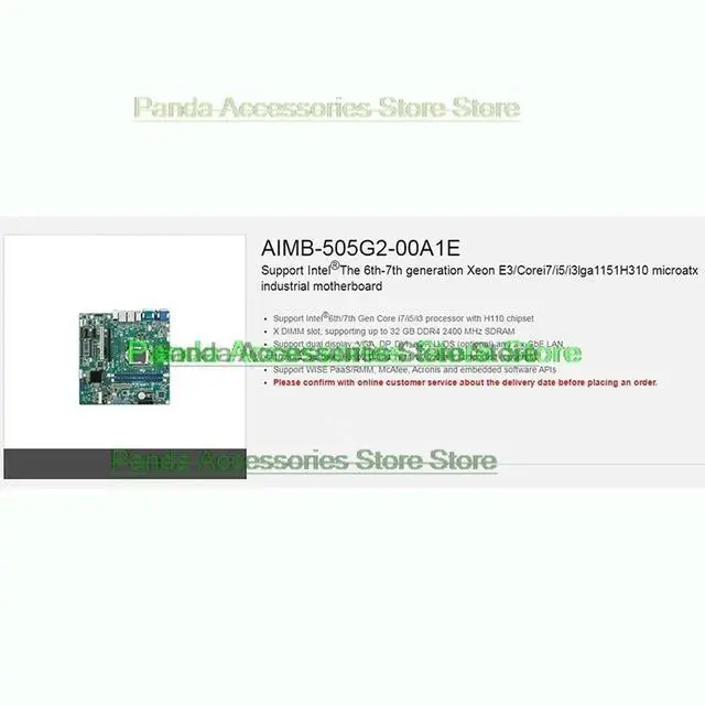 Alt view image 3 of 3 - Bulk Package AIMB-505 AIMB-505G2-00A1E Industrial Control Motherboard Dual Ethernet Ports Support 6/7th CPU AIMB-505G2