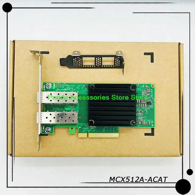 Alt view image 2 of 3 - ConnectX-5 10/25GbE CX512A Dual Port SFP28 PCIe3.0 x8 PC Net-work Card InfiniBand NIC Works ly MCX512A-ACAT