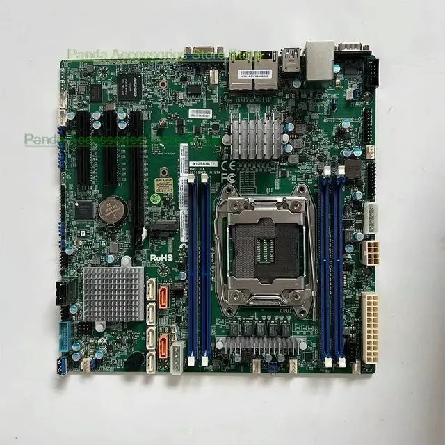 Alt view image 3 of 3 - Single server motherboard with dual 10 Gigabit Ethernet ports C612 x99 MATX X10SRM-TF
