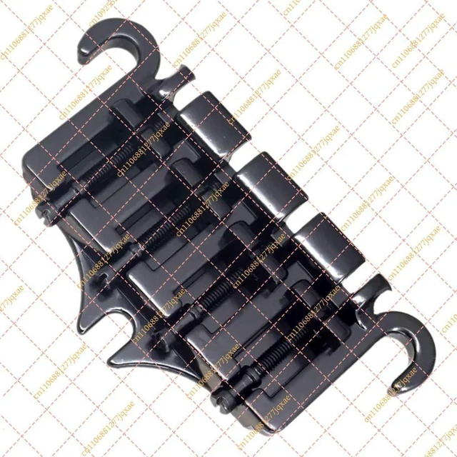Alt view image 2 of 6 - 4 String Bass Bridge & Tailpiece, 3-Point Zinc Alloy Replacement Parts for Gibson Style Bass Guitars