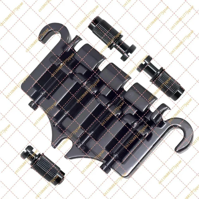 Main image of 4 String Bass Bridge & Tailpiece, 3-Point Zinc Alloy Replacement Parts for Gibson Style Bass Guitars