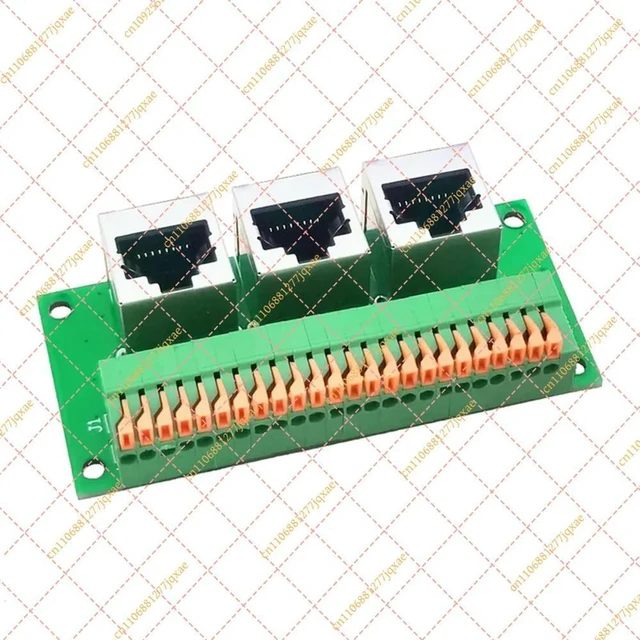 Alt view image 5 of 6 - Solderless RJ45 Female Breakout Board, 8-Pin Quick Spring Terminal PCB Connector