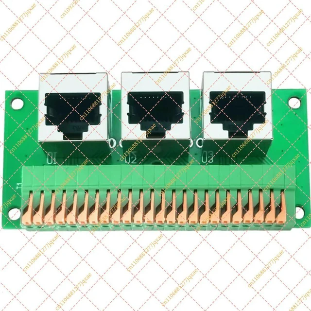 Alt view image 6 of 6 - Solderless RJ45 Female Breakout Board, 8-Pin Quick Spring Terminal PCB Connector