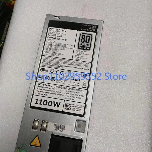 Main image of 1Pcs for R620 R720 R820 Server Power Supply 1100W L1100E-S0 0NTCWP 0GYH9V