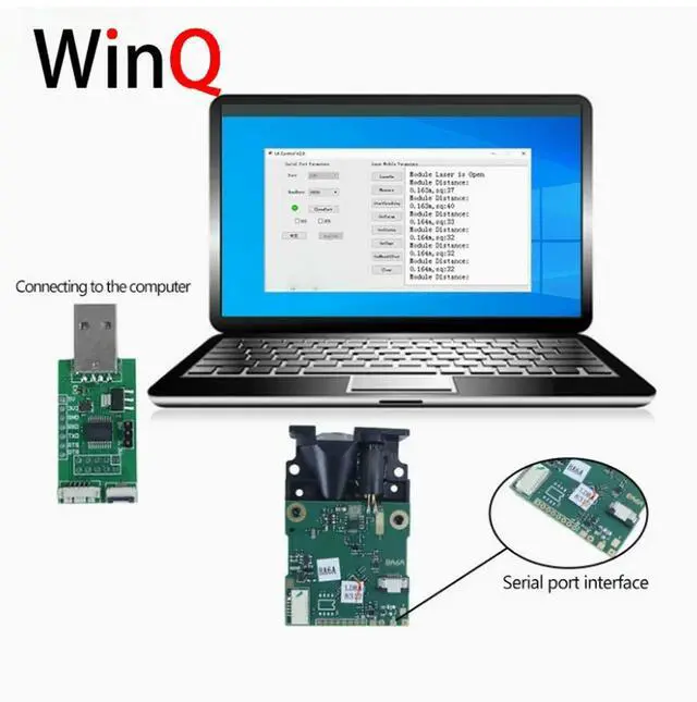 Alt view image 3 of 3 - 100m laser measuring instrument UART infrared ranging scheme 20Hz high-frequency industrial elevator measurement sensor