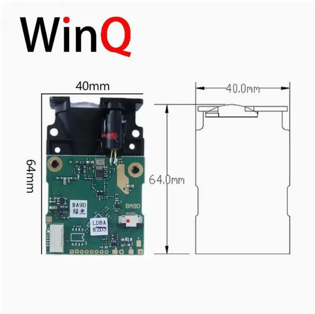 Alt view image 3 of 3 - BA9D green light robot green sensor laser ranging module underwater 60 meter sensor secondary development