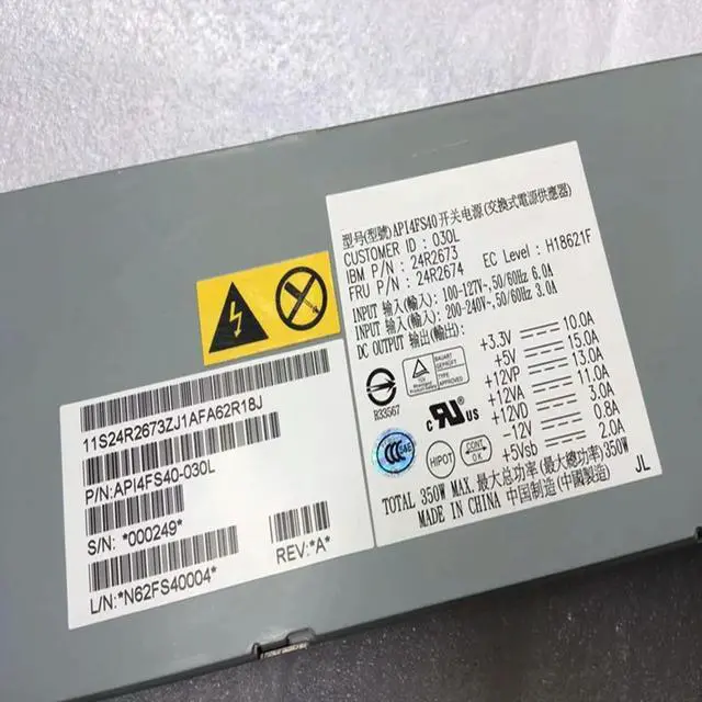 Alt view image 3 of 3 - PSU For X306M 350W Power Supply API4FS40 24R2674 39Y7295 34R2673