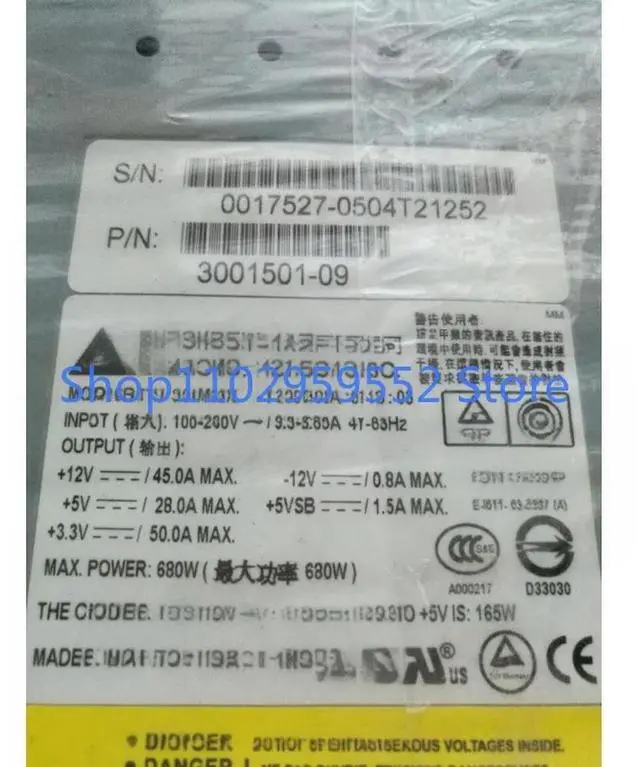 Main image of 1Pcs for V440 Server Power Supply DPS-680CB A 3001501 300-1851 3001851