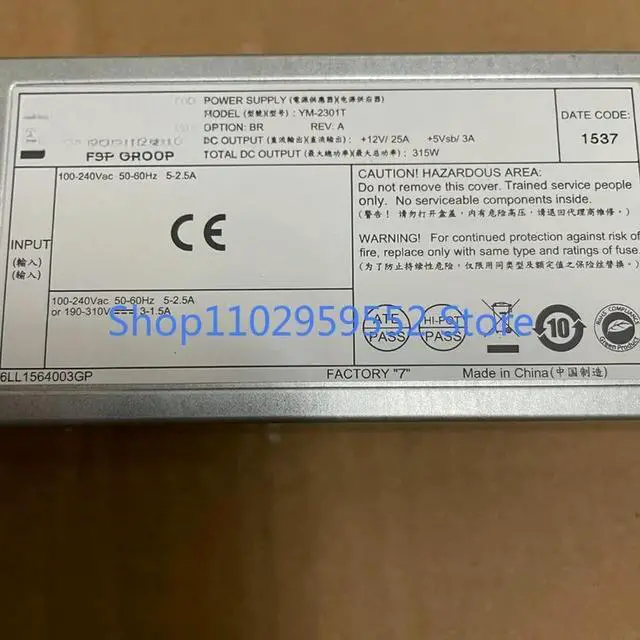 Alt view image 3 of 3 - 1Pcs for switching server power supply YM-2301TBR 315W