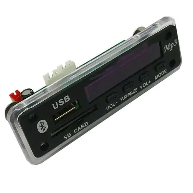 Alt view image 2 of 3 - 12V Bluetooth 5.0 MP3 Player Decoding Board Folder Switching USB TF FM Module Speaker Car Kit