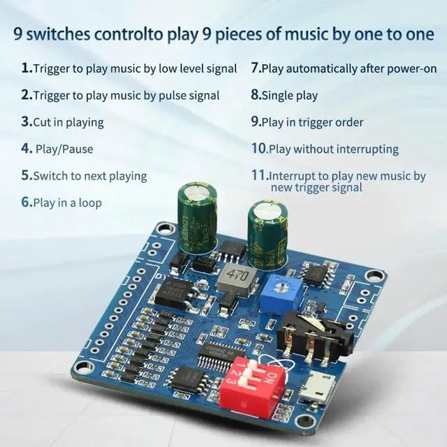 Main image of F20L 12V24V10W20W Voice MP3 Player Module One-To-One Trigger Custom Audio 32M