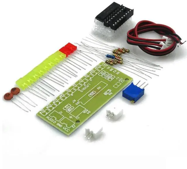 Main image of LM3915 DC 9V-12V 10 LED Sound Audio Spectrum Analyzer Level Indicator Kit DIY Electoronics Soldering Practice Set oratory