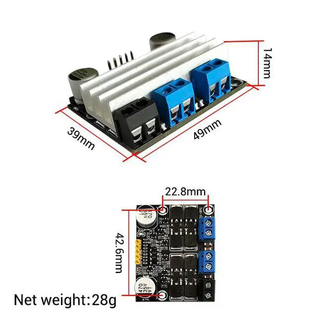Alt view image 3 of 3 - ZK-BM1 DC 3V-18V Motor Drive Board 10A Dual Channel H Bridge DC Motor Drive Module PWM Speed Regulator Dimmer Module