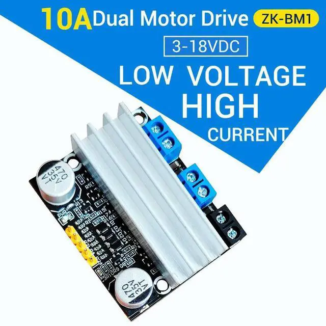 Main image of ZK-BM1 DC 3V-18V Motor Drive Board 10A Dual Channel H Bridge DC Motor Drive Module PWM Speed Regulator Dimmer Module
