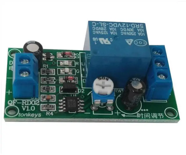 Main image of DC 12V 10V-14.5V Conduction NE555 Delay Timer Switch Adjustable Time Delay Relay Module Turn Off 1~60 Seconds