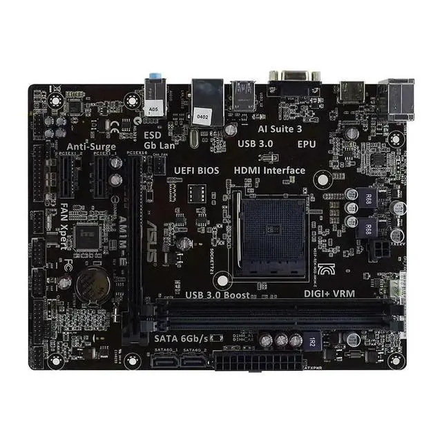 Alt view image 3 of 3 - AM1M-E Motherboard AM1 support Athlon-5370 Sempron-2650 3850 Socket AM1 DDR3 32GB Micro ATX
