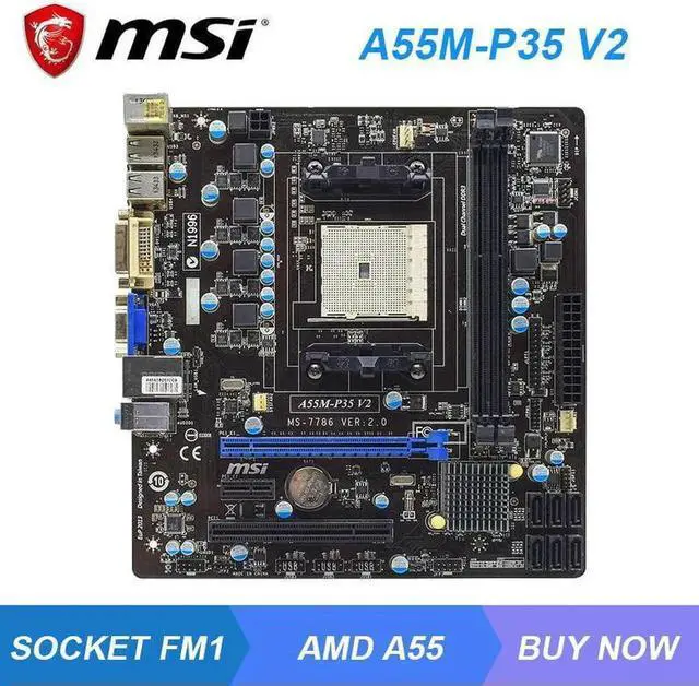 Main image of A55M-P35 V2 Motherboard A55 Socket FM1 DDR3 16GB Micro ATX support A6 AD3620 AD3400 ED3200 AD221 AD3820 cpu