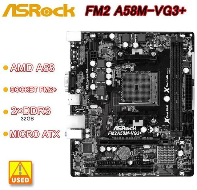 Main image of FM2A58M-VG3+ Motherboard Socket FM2+ A58 support A8 AD7500 A10 AD680 A6 AD640 cpu DDR3 32GB PCI-E 3.0 Micro ATX
