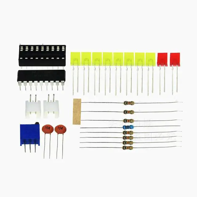 Alt view image 3 of 3 - LM3915 DC 9V-12V 10 LED Sound Audio Spectrum Analyzer Level Indicator Kit DIY Electoronics Soldering Practice Set oratory