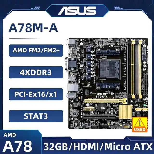 Main image of A78M-A Motherboard A78 Socket FM2/FM2+ DDR3 32GB Micro ATX Support A10-6790K A10-7870K A4-4020 A6-5400 cpu