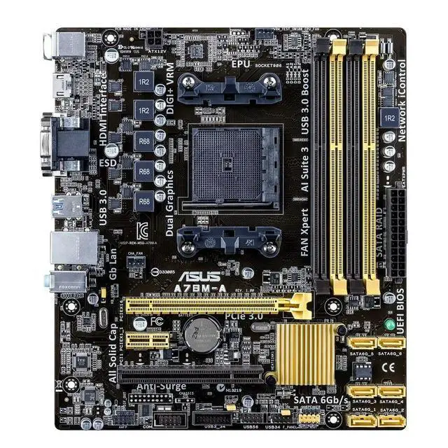 Alt view image 3 of 3 - A78M-A Motherboard A78 Socket FM2/FM2+ DDR3 32GB Micro ATX Support A10-6790K A10-7870K A4-4020 A6-5400 cpu