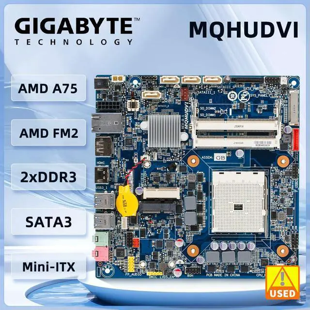 Alt view image 2 of 3 - For MQHUDVI Mini-ITX Motherboard A75 Socket FM2 4 x SATA III DDR3 16GB support APU A4-5/A6-5/A8-5/A10-5 cpu
