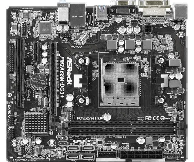 Alt view image 2 of 3 - FM2A68M-DG3+ Motherboard Socket FM2+ A68H DDR3 32GB Micro ATX PCIe 3.0 Support A10 785 A8 750 A10 786 A8 550 CPU