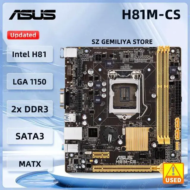 Main image of H81M-CS H81 Motherboard LGA 1150 DDR3 16 GB support Core i5-4690 i3-4130 i3-4150 i3-4170 i5-4570 cpu Micro ATX