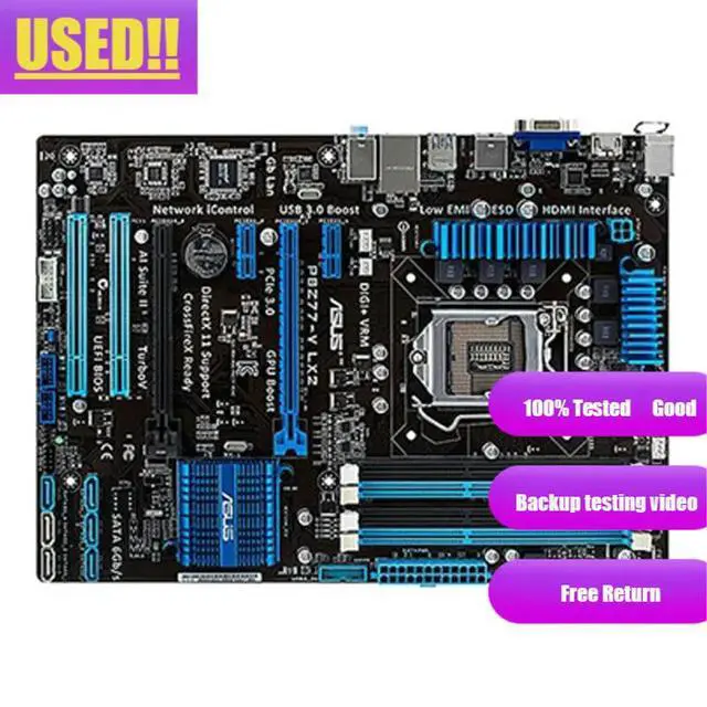 Alt view image 3 of 3 - P8Z77-V LX2 P8Z77V LX Randomly Ships 2 Models Desktop Motherboard Z77 Socket LGA 1155 I3 I5 I7 DDR3 32G SATA3 USB3.0 ATX