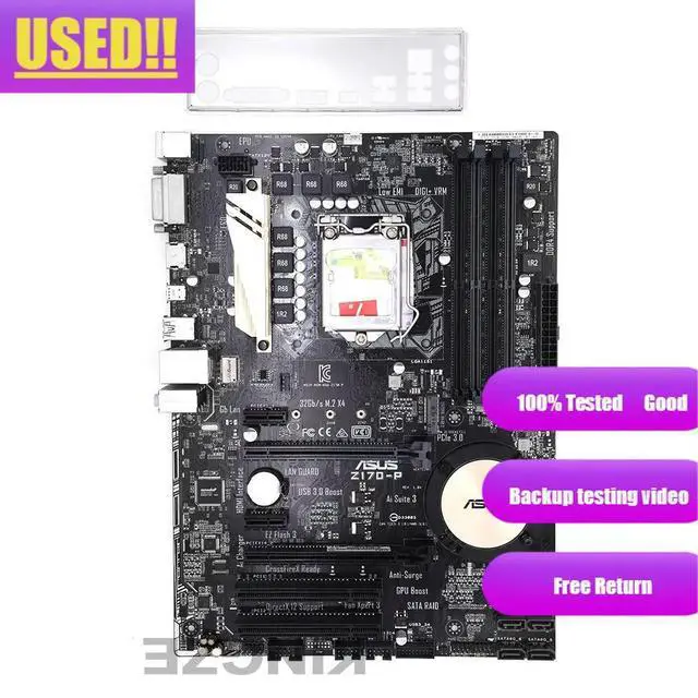 Alt view image 3 of 3 - Z170-P Desktop Motherboard Z170 Socket LGA 1151 i7 i5 i3 DDR4 64G M.2 SATA3 USB3.0 USB DVI HDMI ATX