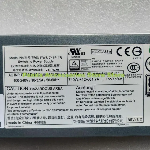 Main image of High Reliability PWS-741P-1R 100-240V MAX 740W For Server Redundant Power Supply Before Shipment Test