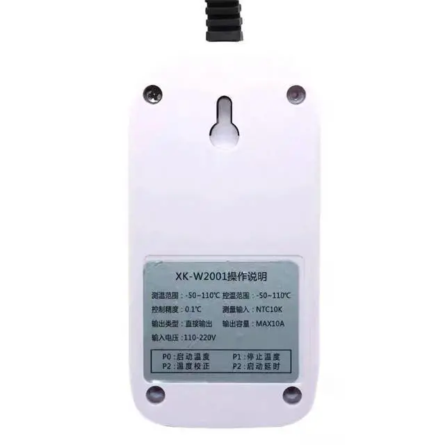 Alt view image 3 of 3 - XK-W2001 Digital Temperature Humidity Controller Socket AC 110-220V Thermostat Regulator Socket Outlet EU Plug With NTC Sensor