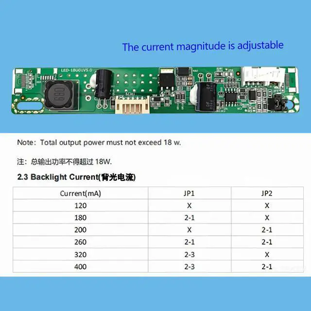 Alt view image 2 of 2 - Adjustable current backlight mainboard LED-18U01V5.0 constant current boost board LED backlight driver board