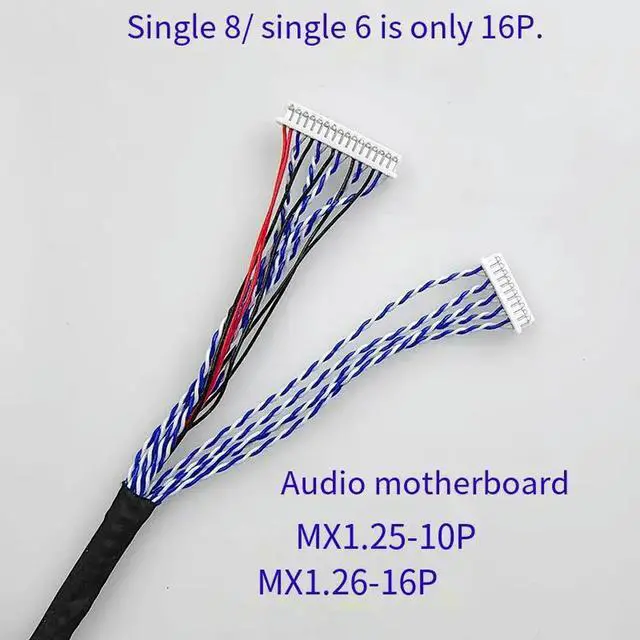 Alt view image 3 of 3 - KTV LCD screen MX1.25 pairs of FIX30P double-8 screen cable rod audio mobile KTV display screen cable LVDS cable