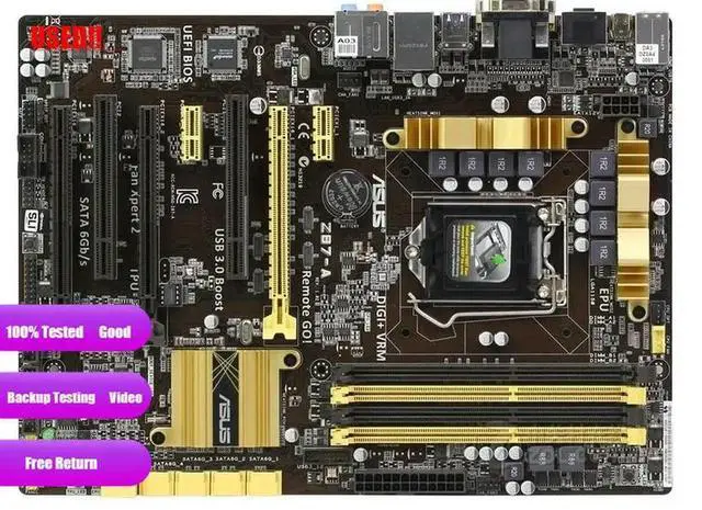 Alt view image 2 of 3 - Z87-A Motherboard Z87 Socket LGA 1150 I7 I5 I3 DDR3 32G SATA3 USB3.0 ATX