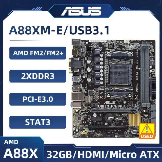 Main image of A88XM-E/USB3.1 Motherboards A88X DDR3 64GB Socket FM2 FM2+ PCI-E 3.0 support A10-5800K A10-7800 A4-5300B ATX
