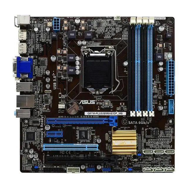 Alt view image 2 of 3 - Q87M-PLUS Motherboard Q87M-PLUS/BM6AE/DP_MB Q87 LGA 1150 DDR4 16GB support i7-4770 i5-4590 i5-4670 i3-4360 i3-4130