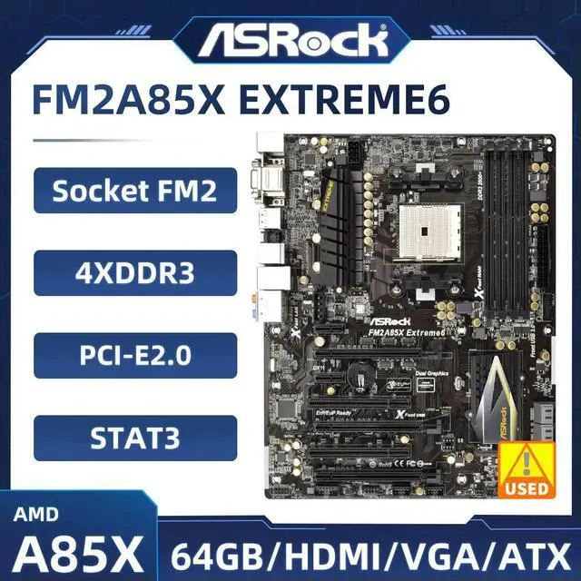 Main image of FM2A85X Extreme6 Motherboard Socket FM2 A85X 4×DDR3 64GB USB3.0 PCI-E 2.0 HDMI ATX support A8 AD660KW cpu