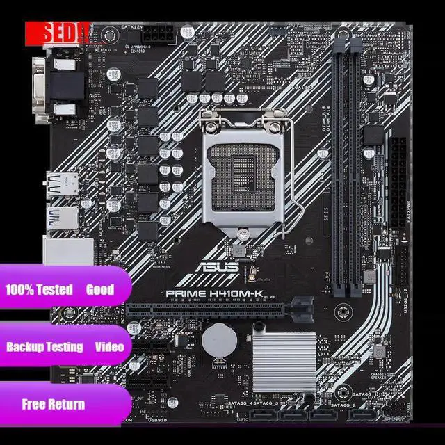 Alt view image 3 of 3 - PRIME H410M-K Desktop H410 H410M DDR4 Motherboard LGA 1200 i7/i5/i3 USB3.0 SATA3