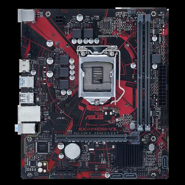 Alt view image 3 of 3 - EX-H410M-V3 Motherboard H510 LGA1200 DDR4 32GB M.2 Micro ATX support i9-10900K i5-10400F i3-10300 cpu