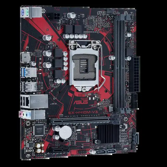 Alt view image 3 of 3 - EX-H410M-V3 Motherboard H410 Socket 1200 DDR4 64GB mATX support Core i3-10300 i9-10900F i3-10100T i5-10400F cpu