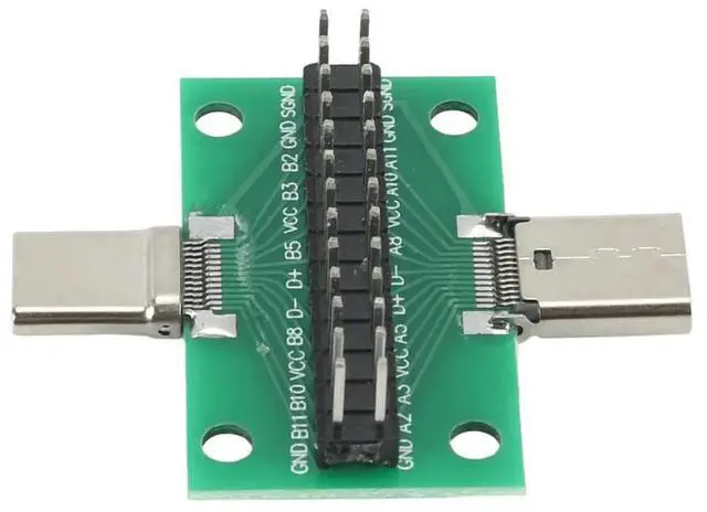 Alt view image 2 of 3 - Male To Female Type C Test PCB Board Universal Board with USB 3.1 Port 20.6X36.2MM Test Board with Pins