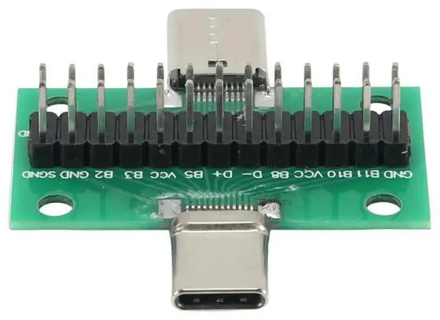 Main image of Male To Female Type C Test PCB Board Universal Board with USB 3.1 Port 20.6X36.2MM Test Board with Pins