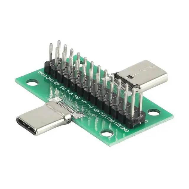 Alt view image 3 of 3 - Male To Female Type C Test PCB Board Universal Board with USB 3.1 Port 20.6X36.2MM Test Board with Pins