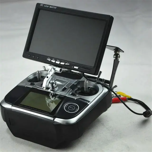 Alt view image 2 of 3 - FPV Display Monitor Mounting Bracket l Holder Shortcut for FUTABA JR Crosswise RC Transmitter Silver